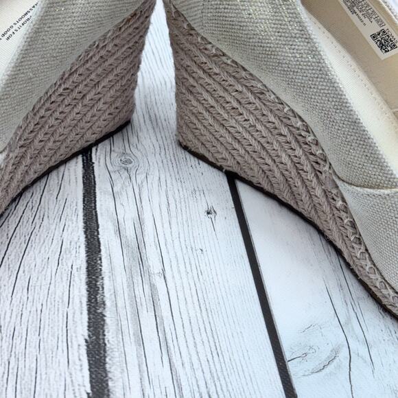 TOMS Women's Michelle Wedge Sandal, Natural Sparkle Size 9.5 - Picture 8 of 9
